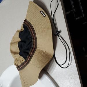 Teva Tan and Black Hat with Chin Strap